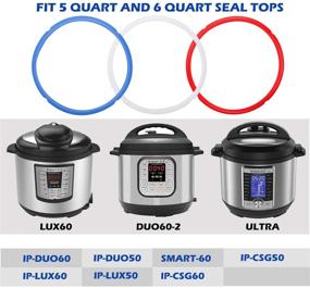 img 2 attached to BPA-Free Silicone Sealing Rings for 6 Qt Instant Pot Accessories - 3 Pack Replacement Gaskets in Red, Blue and Clear - Sweet and Savory Edition