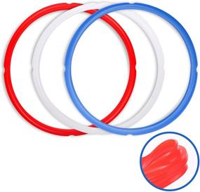 img 4 attached to BPA-Free Silicone Sealing Rings for 6 Qt Instant Pot Accessories - 3 Pack Replacement Gaskets in Red, Blue and Clear - Sweet and Savory Edition
