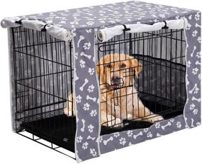 img 4 attached to 🐶 Premium Polyester Pet Kennel Cover - Universal Fit for Wire Dog Crate (24-48 inches) | Durable Pethiy Dog Crate Cover - Cover Only