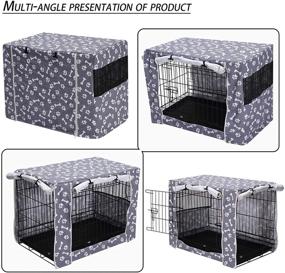 img 1 attached to 🐶 Premium Polyester Pet Kennel Cover - Universal Fit for Wire Dog Crate (24-48 inches) | Durable Pethiy Dog Crate Cover - Cover Only