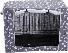 img 3 attached to 🐶 Premium Polyester Pet Kennel Cover - Universal Fit for Wire Dog Crate (24-48 inches) | Durable Pethiy Dog Crate Cover - Cover Only