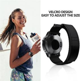 img 3 attached to 🔗 NotoCity Garmin Fenix 5 Bands - Durable Velcro Nylon Strap in Black