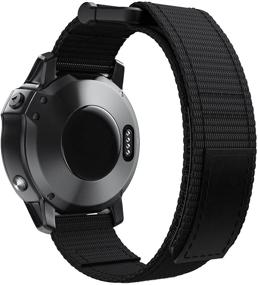 img 4 attached to 🔗 NotoCity Garmin Fenix 5 Bands - Durable Velcro Nylon Strap in Black