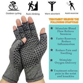 img 2 attached to 🧤 2 Pairs Arthritis Compression Gloves for Men and Women - Relieve Arthritis, Rheumatoid & Osteoarthritis Pain, Carpal Tunnel Compression Gloves, Anti-Slip Glue Dot Work Gloves