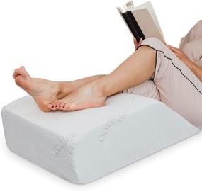 img 4 attached to 🌙 Превосходные бамбуковые клиновидные подушки для оптимального сна - Эргономичная пена для поддержания ног для облегчения ног и спины с съемным чехлом