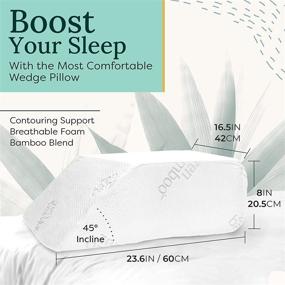 img 3 attached to 🌙 Premium Bamboo Wedge Pillows for Optimal Sleep - Ergonomic Foam Leg Elevation Pillow for Leg & Back Relief with Detachable Cover
