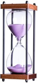 img 2 attached to Bellaware Large Decorative Purple Hourglass Timer: 30-Minute Wooden Sand Timer – Elegant Sandglass for Countdowns