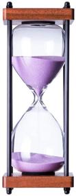 img 1 attached to Bellaware Large Decorative Purple Hourglass Timer: 30-Minute Wooden Sand Timer – Elegant Sandglass for Countdowns