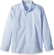 👕 calvin klein boys' gingham button-down dress shirt with long sleeves logo