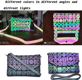 img 3 attached to 👜 Stylish Geometric Luminous Holographic Messenger Colorful2 Women's Handbags & Wallets: A Sleek Fashion Statement