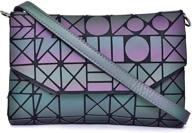 👜 stylish geometric luminous holographic messenger colorful2 women's handbags & wallets: a sleek fashion statement logo