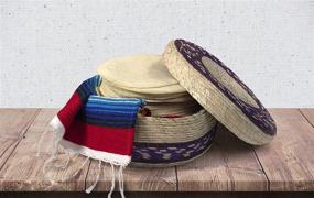 img 4 attached to 🌮 Authentic Mexican Handwoven Tortilla Baskets - 2-Pack Fiesta Tortilla Warmer & Holder, Palm Straw Crafted in Mexico - Traditional Mexican Bowls Included!