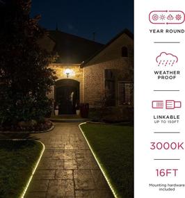 img 3 attached to UltraPro Escape LED Rope Lights, Warm White 3000K, Indoor/Outdoor, 16ft, Linkable, Ideal for Deck, Garden, Patio, Landscape Lighting, Camping, Bedroom Décor, Waterproof, String Lights, 54503