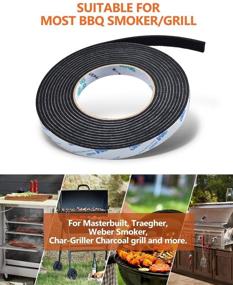 img 1 attached to 🔥 BAIPOK High Temp Nomex BBQ Gasket Smoker Seal Tape - 1/2" x 1/8" - 15ft - Self Stick Grill High Heat Tape for Improved Temperature Control