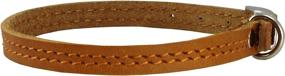 img 1 attached to 🐶 Tan Genuine Leather Dog Collar for Smallest Breeds and Young Puppies - 8"-9.5" Neck