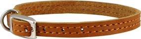 img 3 attached to 🐶 Tan Genuine Leather Dog Collar for Smallest Breeds and Young Puppies - 8"-9.5" Neck