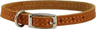 🐶 tan genuine leather dog collar for smallest breeds and young puppies - 8"-9.5" neck logo