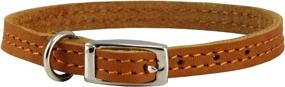 img 4 attached to 🐶 Tan Genuine Leather Dog Collar for Smallest Breeds and Young Puppies - 8"-9.5" Neck