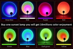 img 2 attached to Sunset Lamp Christmas Projector Lights: 16 Colors, 180 Degree Rotation - Ideal 🌅 Sunset LED Light for Living Room, Bedroom, Floor Decor - Perfect Christmas Gift Decoration