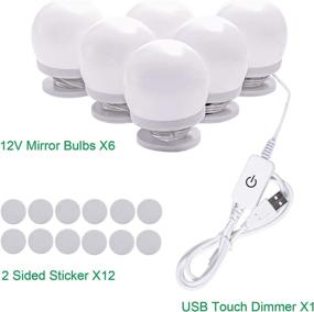 img 3 attached to 💡 AIBOO Dimmable Hollywood Style Vanity Lighting Fixture: Natural White LED Mirror Lights Kit with USB Port - 6 Bulbs, 4000K, USB 5V