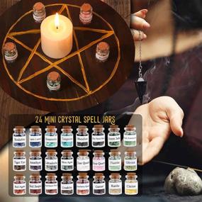 img 3 attached to 🧙 Dyroubo Crystal Witchcraft Kit: Spell Candles, 24 Colors of Mini Crystals, Healing Stones, Mini Bottles for Spells Jars & Candle Making - Ideal Witchcraft Supplies