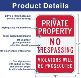 img 3 attached to Trespassing Violators Prosecuted Reflective Waterproof Occupational Health & Safety Products for Safety Signs & Signals