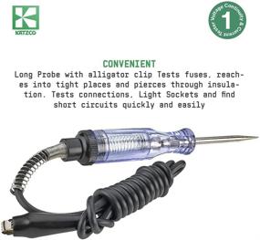 img 3 attached to 🔌 Katzco Voltage Continuity and Current Tester - 6-12 V DC - 24 V AC Circuit - Heavy Duty - Long Probe Tester With Indicator Light - 54 Inch Cord for Low Voltage Systems, Automotive, Live Wires, Fuses