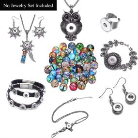 img 1 attached to 50 PCS Interchangeable Snap Charms for Jewelry Bracelets - 18mm Snaps, Glass Buttons, and More!