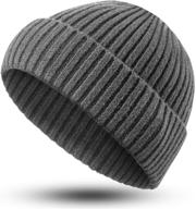 🧣 syhood winter beanie knit hat - warm slouchy stretchy soft headwear - daily ribbed cap beanie hat for men and women logo