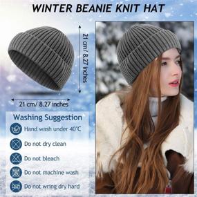 img 2 attached to 🧣 Syhood Winter Beanie Knit Hat - Warm Slouchy Stretchy Soft Headwear - Daily Ribbed Cap Beanie Hat for Men and Women