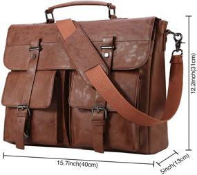 img 1 attached to 👜 Men's Vintage Leather Messenger Bag, Briefcase Satchel for 15.6 Inch Laptop