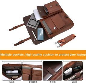 img 3 attached to 👜 Men's Vintage Leather Messenger Bag, Briefcase Satchel for 15.6 Inch Laptop