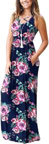 img 2 attached to 👗 LILBETTER Women's Sleeveless Racerback Maxi Dress: Stylish Casual Long Dress with Pockets