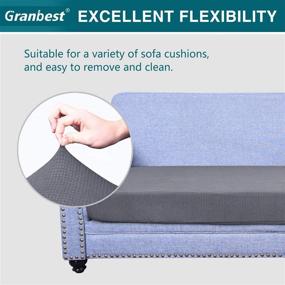 img 2 attached to Granbest Premium Water-Repellent Sofa Cushion Cover - High Stretch Jacquard Fabric Slipcover Protector (Light Gray)