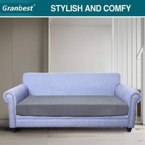 img 3 attached to Granbest Premium Water-Repellent Sofa Cushion Cover - High Stretch Jacquard Fabric Slipcover Protector (Light Gray)