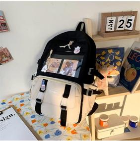 img 2 attached to 🎒 Aesthetic Bookbags: Stylish and Practical Kids' Backpacks with Rucksack Design and Accessories