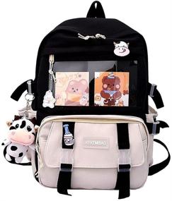 img 4 attached to 🎒 Aesthetic Bookbags: Stylish and Practical Kids' Backpacks with Rucksack Design and Accessories