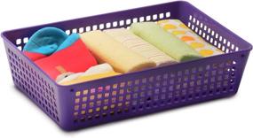 img 1 attached to 📦 YBM Home 3-Pack Plastic Storage Baskets: Organize your Home, Office, and Kitchen with Functional Trays/Containers in Grey