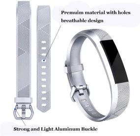 img 1 attached to 👟 Set of 3 Baaletc Replacement Bands for Fitbit Alta HR/Alta/Ace - Classic Strap in Large Champagne Gold/Silver/Black