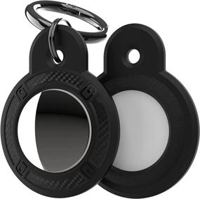 img 4 attached to 2 Pack Rugged Case for Apple AirTags: Key Ring, Anti-Scratch Holder, Airtags Keychain Cover, Dog Collar Holder - Black