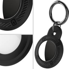 img 2 attached to 2 Pack Rugged Case for Apple AirTags: Key Ring, Anti-Scratch Holder, Airtags Keychain Cover, Dog Collar Holder - Black