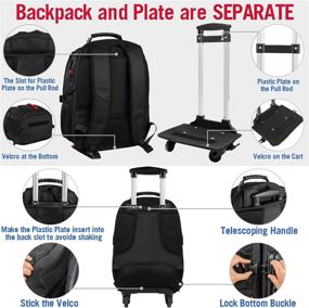 img 1 attached to 🎒 Versatile Rolling Backpack with Wheels: 17-inch Wheeled Roller Computer Rucksack for Travel, Business, School & More - Perfect Gift for Men, Women, Boyfriend, or Girlfriend in Classic Black