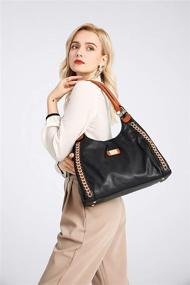 img 2 attached to 👜Женские кожаные сумки через плечо и кошельки - стильная коллекция унисекс сумок Хобо