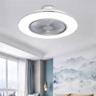 ⚙️ silver zhu yan enclosed ceiling fan with light, 72w led modern dimmable ceiling fan lighting with 3 color changeable, 3 speed, timing, and 22'' flush mount enclosed ceiling fan for home bedroom living логотип