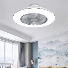 img 4 attached to ⚙️ Silver ZHU YAN Enclosed Ceiling Fan with Light, 72W LED Modern Dimmable Ceiling Fan Lighting with 3 Color Changeable, 3 Speed, Timing, and 22'' Flush Mount Enclosed Ceiling Fan for Home Bedroom Living