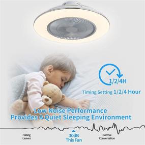 img 1 attached to ⚙️ Silver ZHU YAN Enclosed Ceiling Fan with Light, 72W LED Modern Dimmable Ceiling Fan Lighting with 3 Color Changeable, 3 Speed, Timing, and 22'' Flush Mount Enclosed Ceiling Fan for Home Bedroom Living