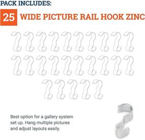 img 1 attached to Enhance Your Home Décor with Picture Rail Hooks Silver Finish - 25 Pack - Discover Superior Picture Rail Hangers - Wide Molding Hooks for Impeccable Wall Art Display