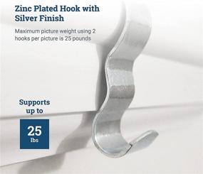 img 2 attached to Enhance Your Home Décor with Picture Rail Hooks Silver Finish - 25 Pack - Discover Superior Picture Rail Hangers - Wide Molding Hooks for Impeccable Wall Art Display