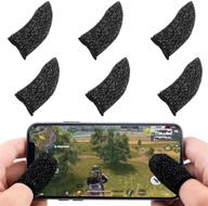 🎮 enhance gaming performance with newseego mobile game controller finger sleeve sets - 6 pack, black: anti-sweat, breathable, full touch screen sensitive shoot aim joysticks finger set for knives out/rules of survival logo