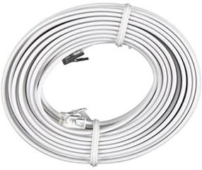 img 4 attached to Top-Quality Permo 100 Feet White Telephone Extension Cord Cable Line Wire for Optimal Connectivity